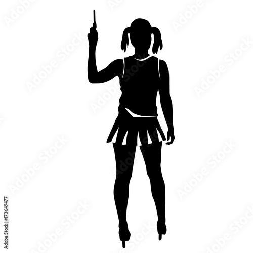 Shooting girl silhouette