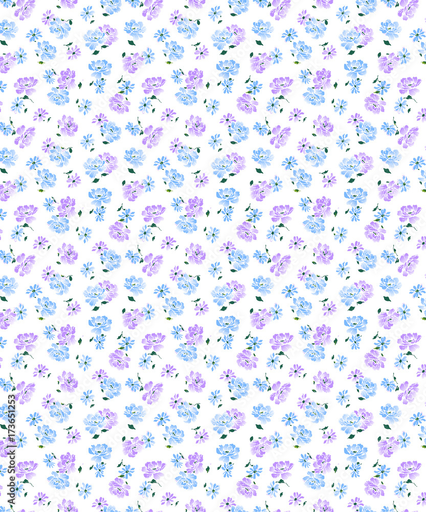 Cute pattern in small flower. Small white flowers. white background. Abstract floral pattern.