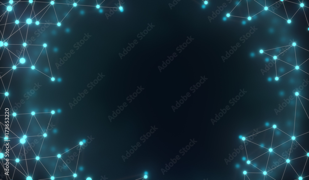 3D Rendering Of A Network Connection With Empty Space 3D Rendering Of A Network Connection With Empty Space