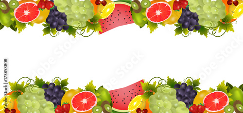 Background With Organic Fresh Fruits.