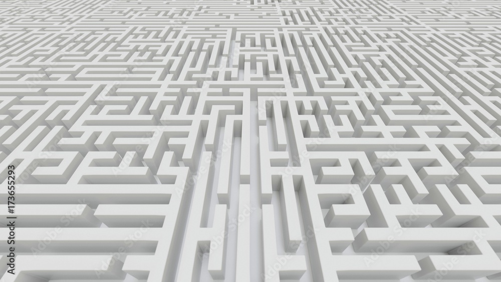 Aerial perspective on an infinite white granite maze landscape. Aerial perspective on an infinite white granite maze landscape.