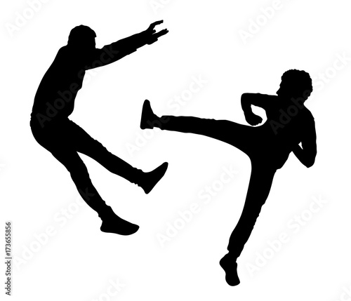 Fight silhouette