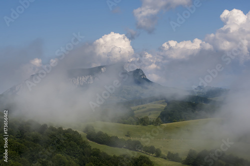 Mountains and clouds