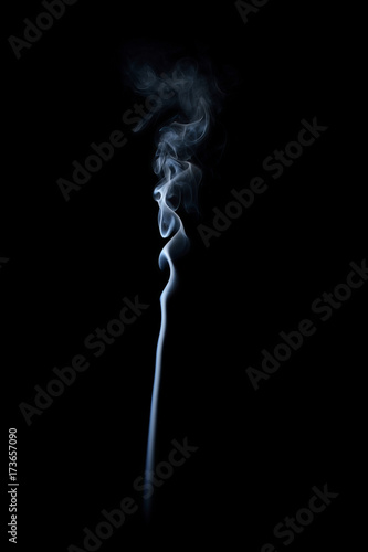 Smoke in the air on a black background