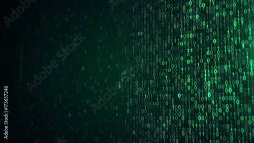 Green digital binary data c...