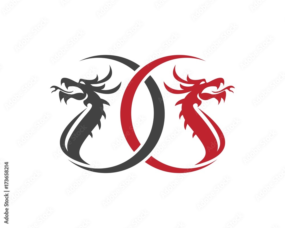 audición solicitud Arrepentimiento Dragon Infinity Logo Design Template vector de Stock | Adobe Stock