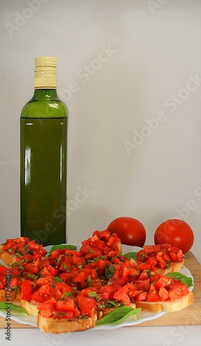Italian bruschetta with olive oil