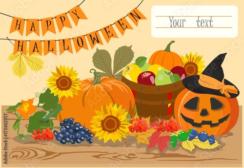 Happy Halloween message design background. Vector illustration