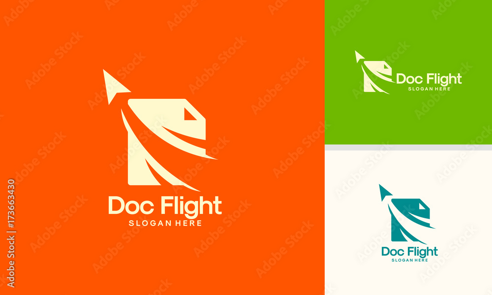 Document Flight Logo template, Launch Document Logo designs Vector ...
