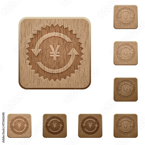 Yen pay back guarantee sticker wooden buttons