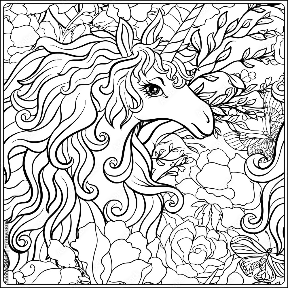 Unicorn. The composition consists of a unicorn surrounded by a bouquet of roses. Unicorn. The composition consists of a unicorn surrounded by a bouquet of roses.