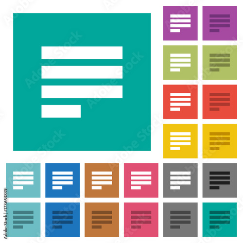 Text align justify last row left square flat multi colored icons