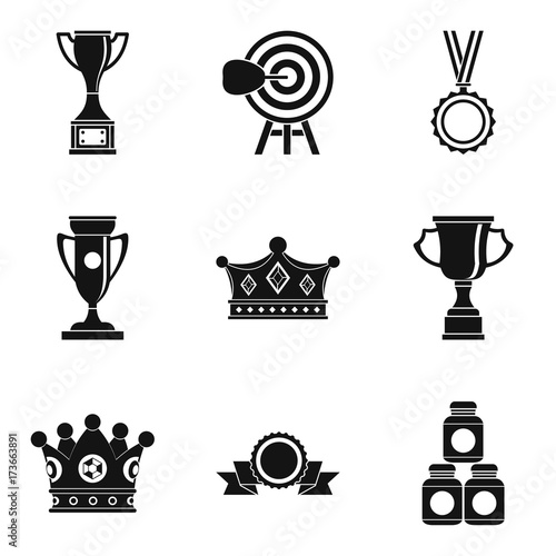 Exalted icons set, simple style