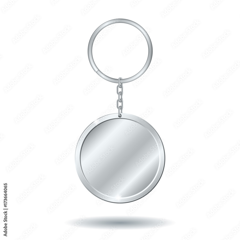 silver keychain circle shape Stock Vector | Adobe Stock