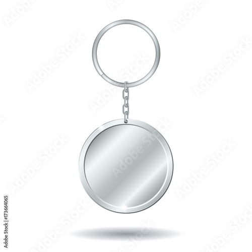 silver keychain circle shape