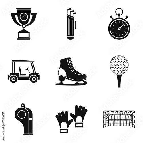 Best goal icons set, simple style