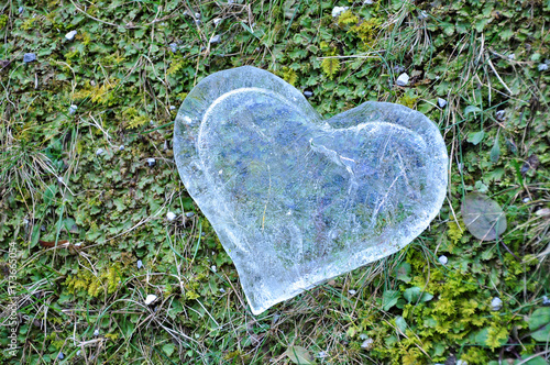 Ice heart, love concept