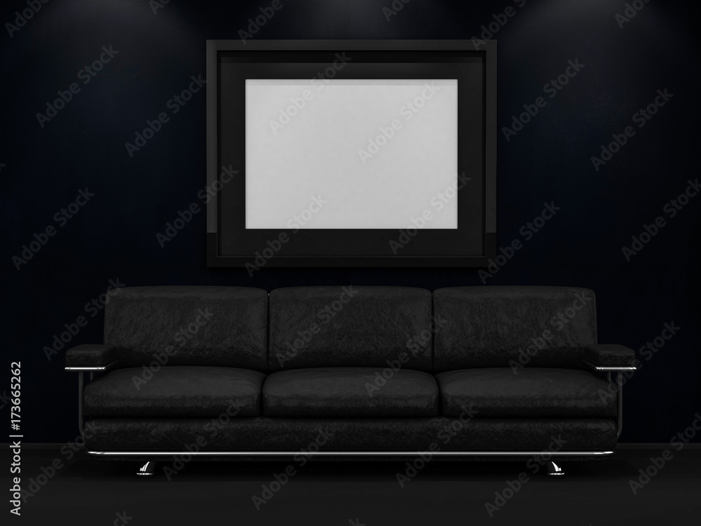 Interior poster mockup in livingroom. 3D rendering Interior poster mockup in livingroom. 3D rendering