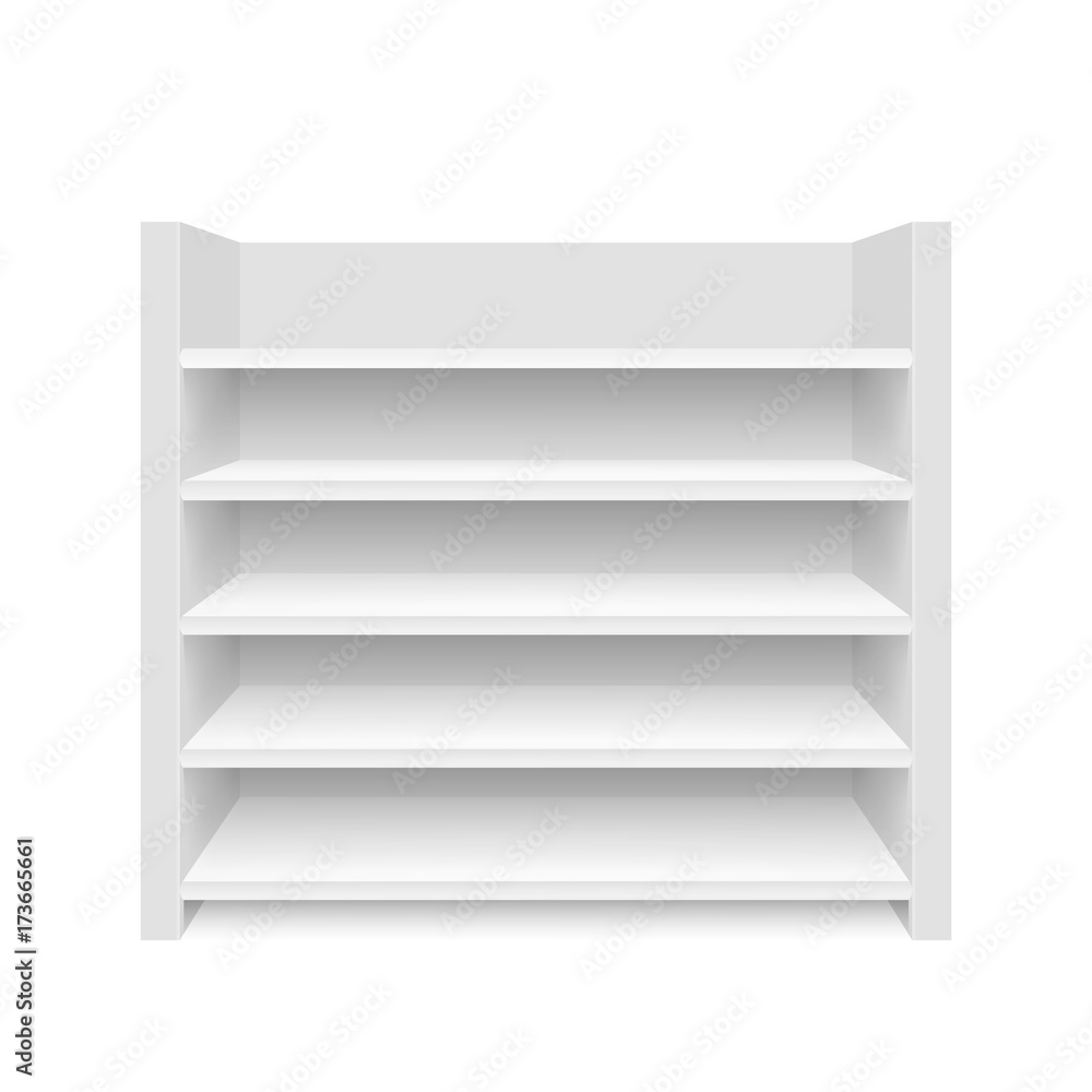 Empty showcase. Illustration isolated on white background. Graphic concept for your design Empty showcase. Illustration isolated on white background. Graphic concept for your design