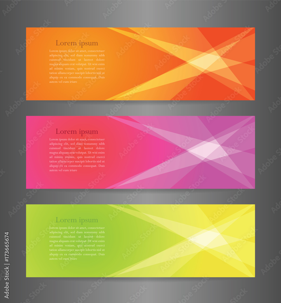 Set three abstract modern banner texture. Vector banner background for web banner design Set three abstract modern banner texture. Vector banner background for web banner design