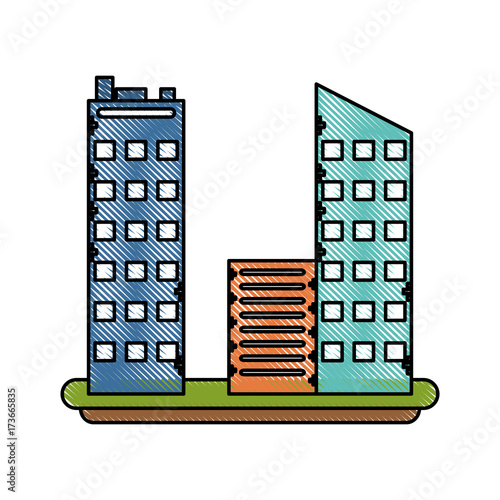 cosmopolitan business buildings vector icon illustration graphic design
