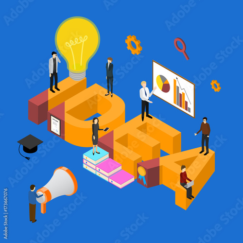 Idea Concept Isometric View. Vector