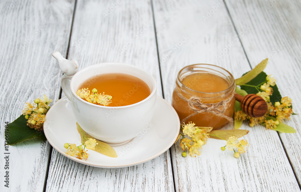 cup of herbal tea with linden flowers cup of herbal tea with linden flowers
