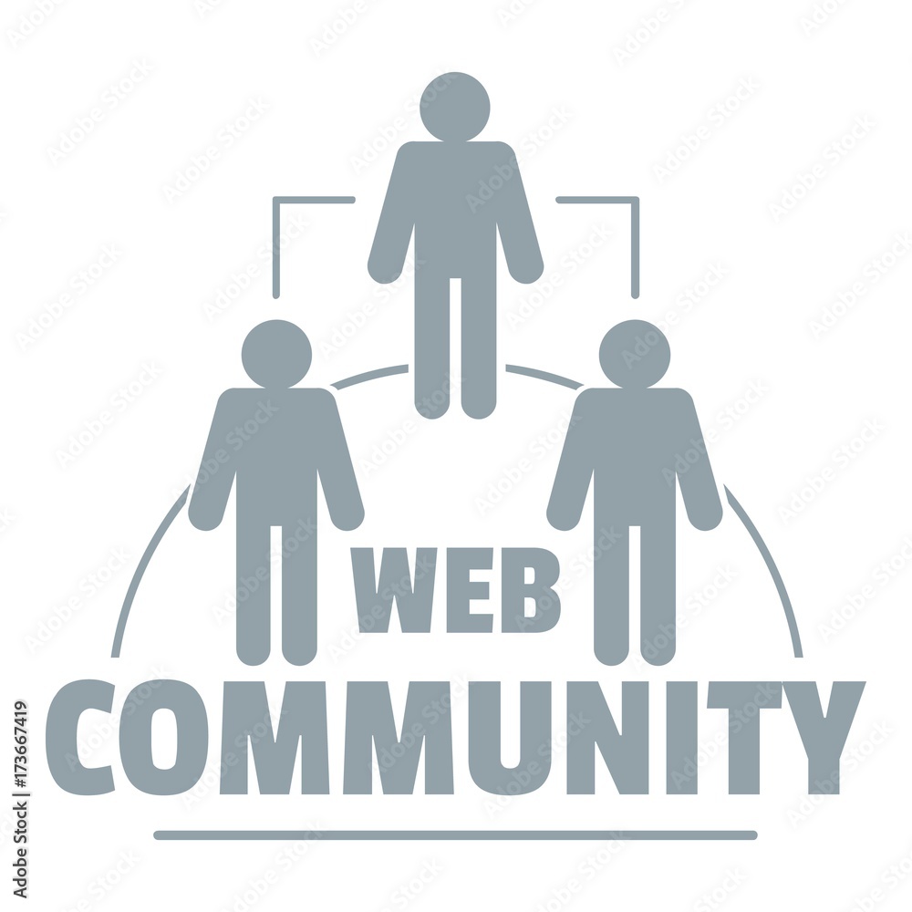 Web community logo, simple gray style Web community logo, simple gray style