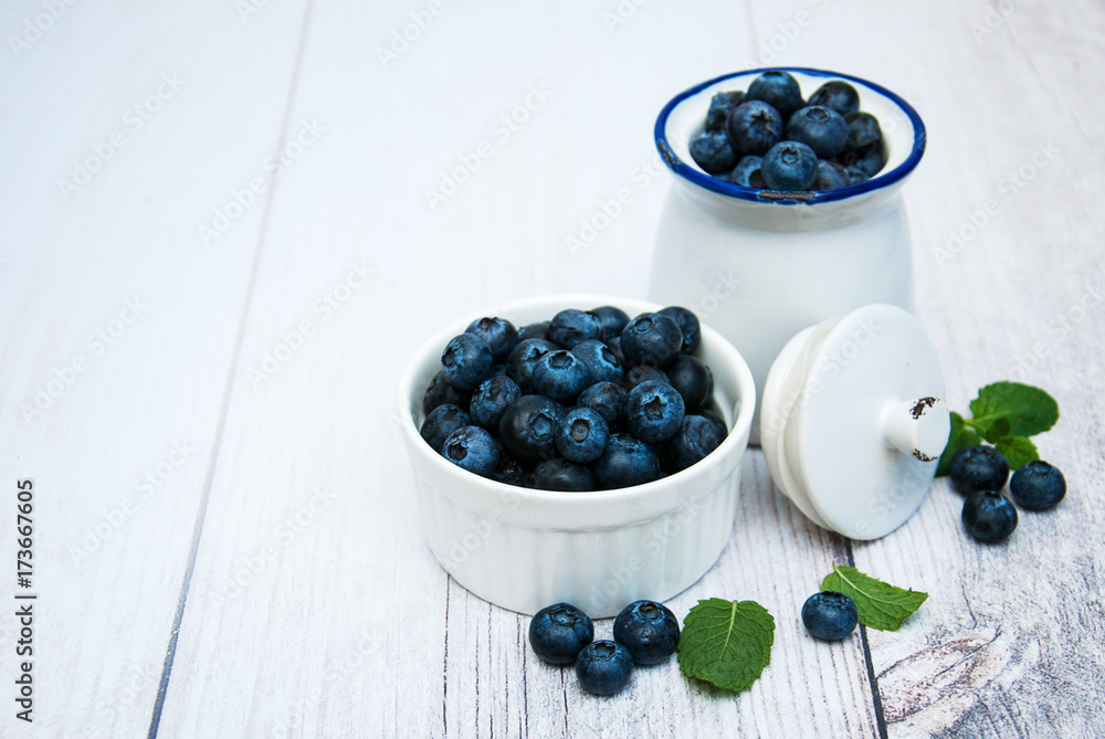 Fresh blueberries on a table Fresh blueberries on a table