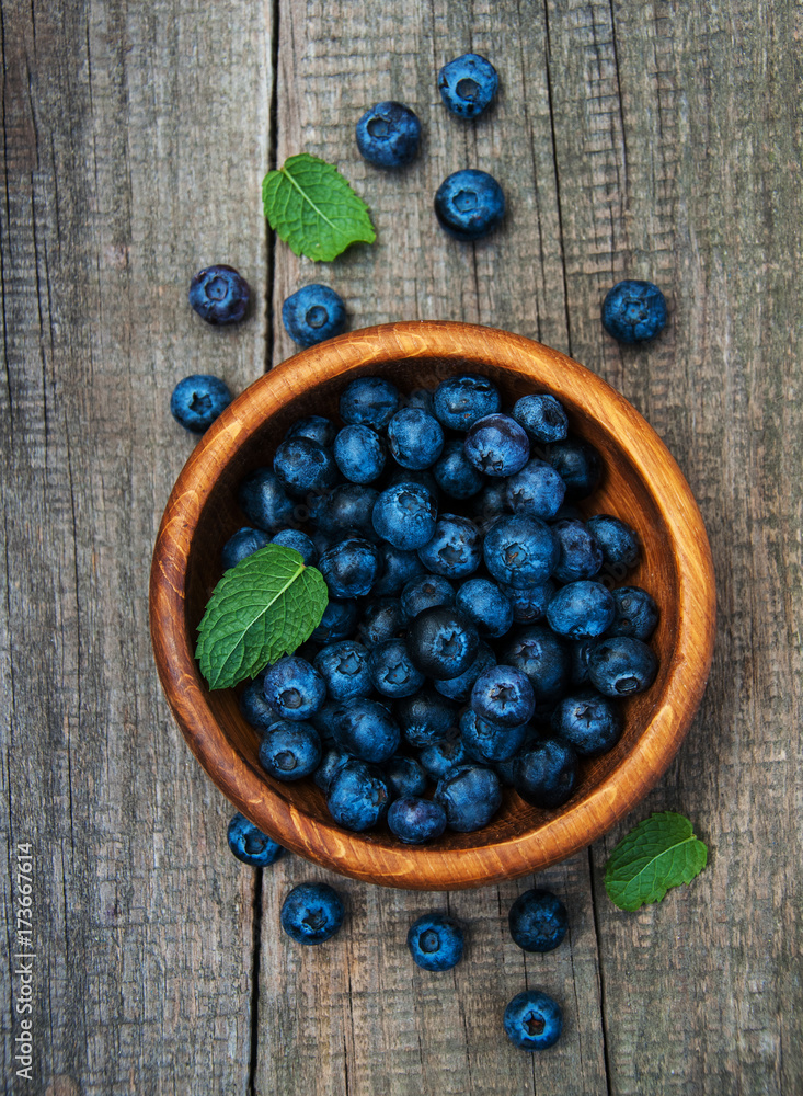 Fresh blueberries on a table Fresh blueberries on a table