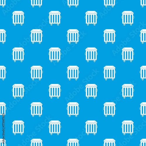 Dumpster on wheels pattern seamless blue