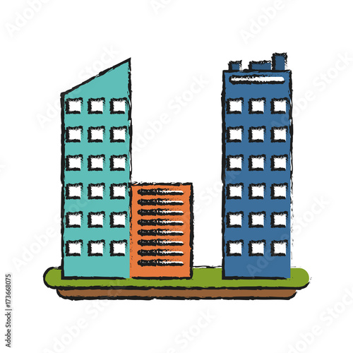 cosmopolitan business buildings vector icon illustration graphic design