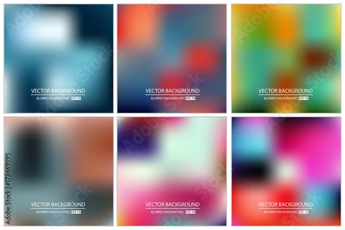 Abstract Creative concept vector multicolored blurred background set. For Web and Mobile Applications  art illustration template design  business infographic and social media  modern decoration