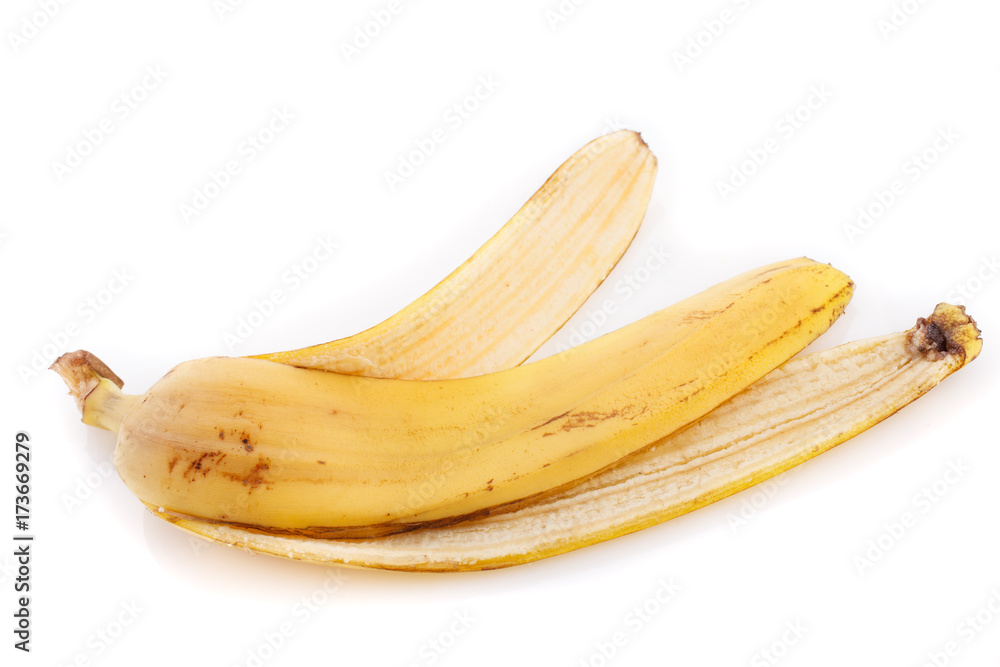 Banana peel isolated on white background close up Banana peel isolated on white background close up