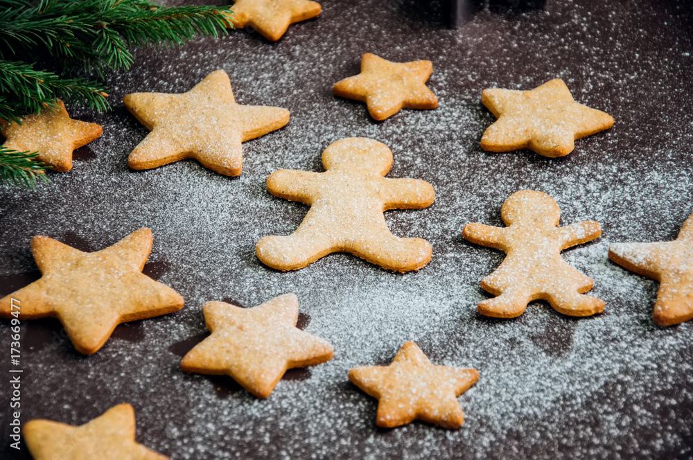 Different shapes of gingerbread cookies Different shapes of gingerbread cookies