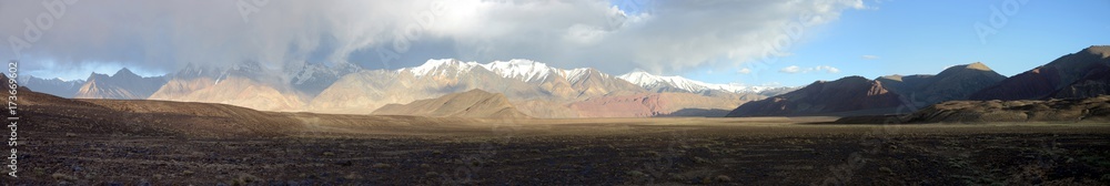 Beautiful remote Tajik National Park, Bartang Valley, Pamir Mountain Range, Tajikistan
