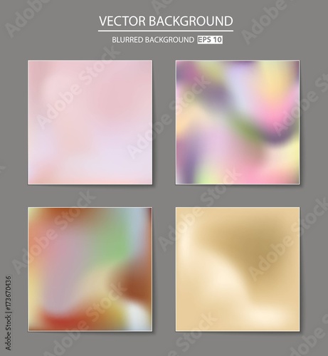 Abstract Creative concept vector multicolored blurred background set. For Web and Mobile Applications, art illustration template design, business infographic and social media, modern decoration