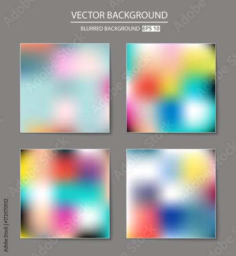 Abstract Creative concept vector multicolored blurred background set. For Web and Mobile Applications, art illustration template design, business infographic and social media, modern decoration