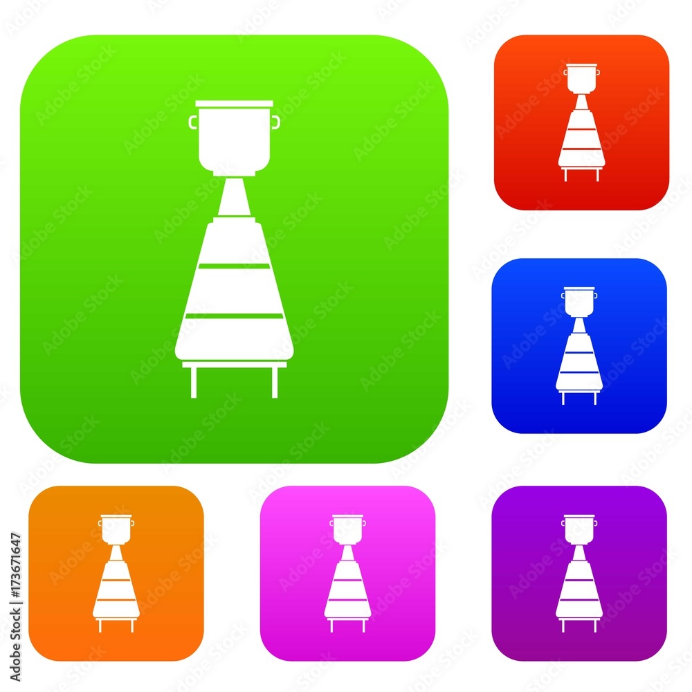 Wine distillery equipment set color collection Wine distillery equipment set color collection
