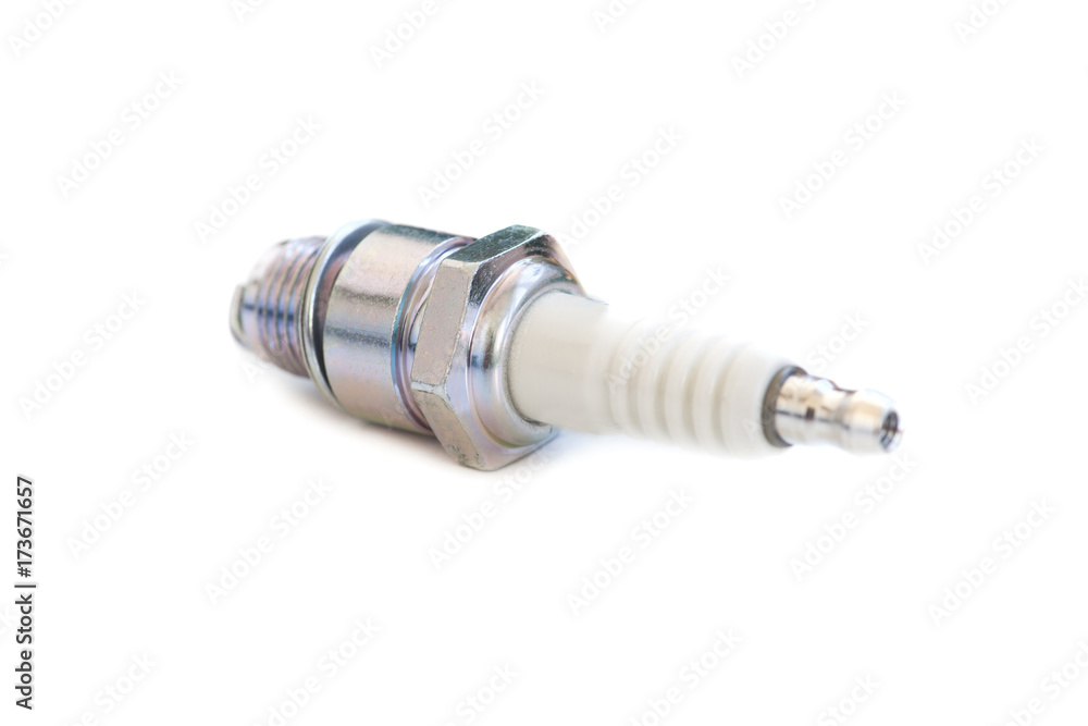 Spark plug on white