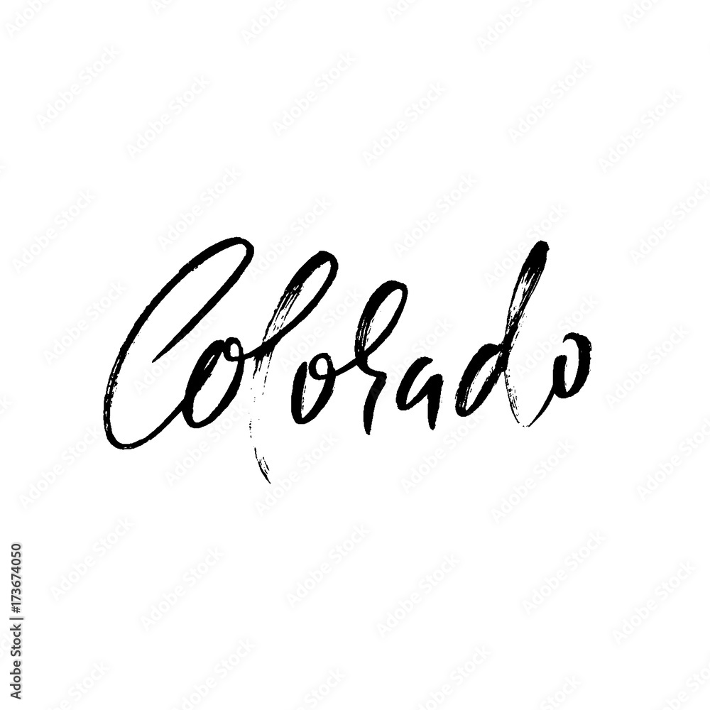 Colorado. Modern dry brush lettering. Retro typography print. Vector handwritten inscription. USA state.