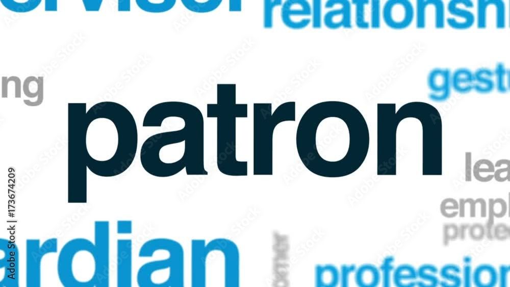 Patron animated word cloud, text design animation. Patron animated word cloud, text design animation.
