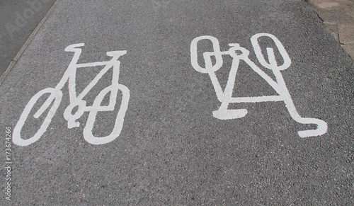 Road Markings for a Two Way Cycle Track.