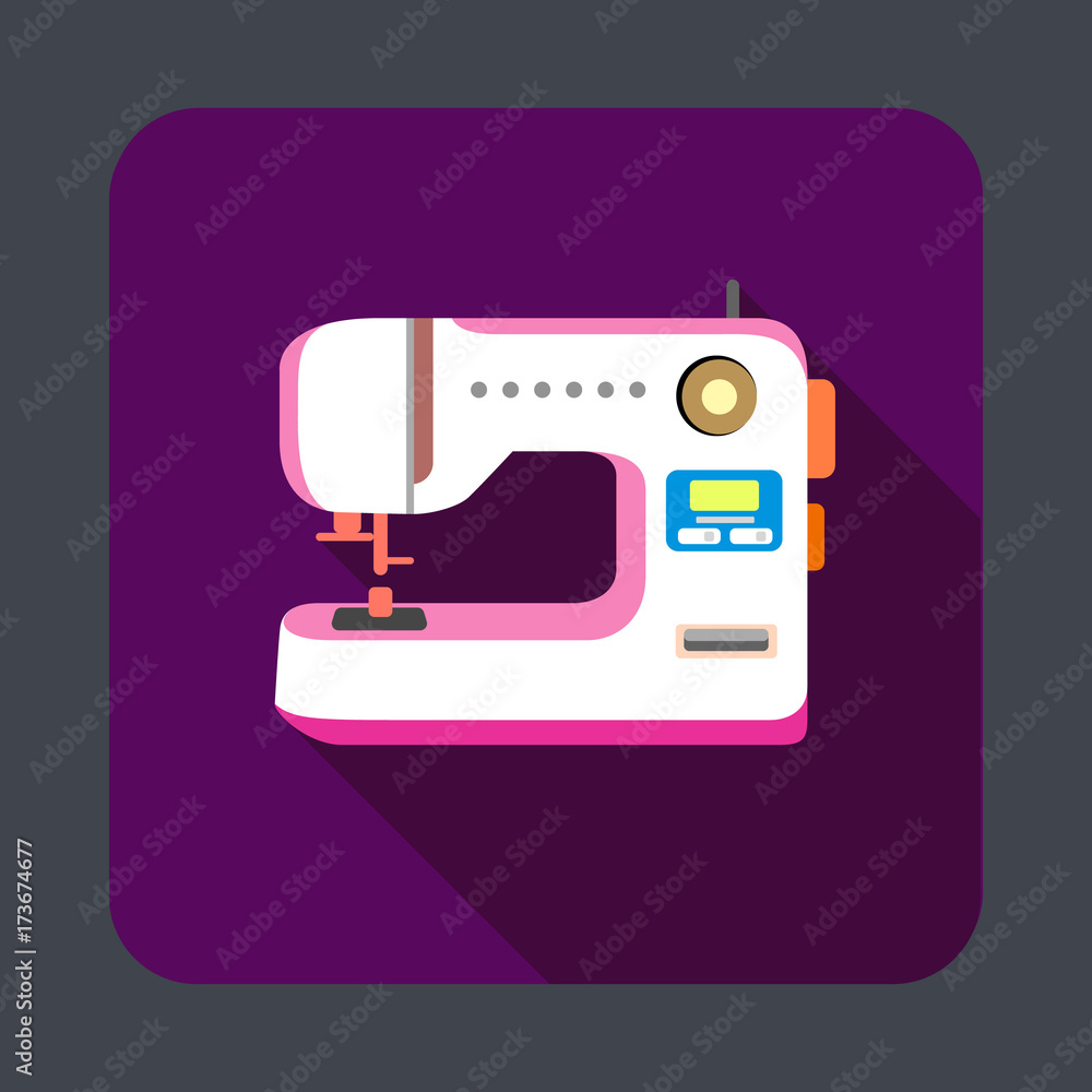 Sewing machine concept background, cartoon style Sewing machine concept background, cartoon style