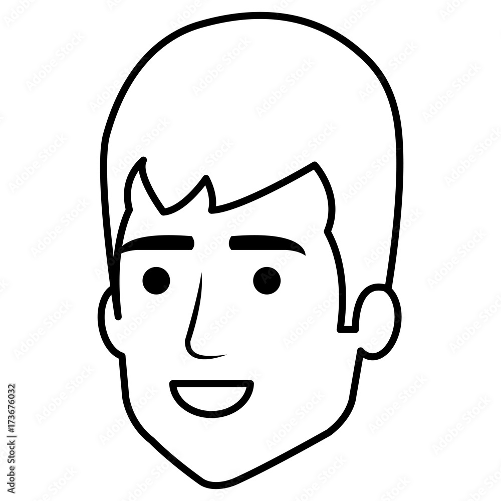young man head avatar character