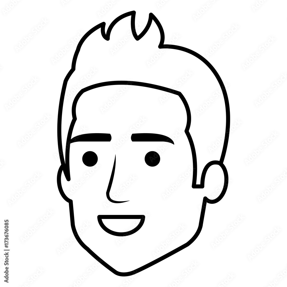 young man head avatar character young man head avatar character