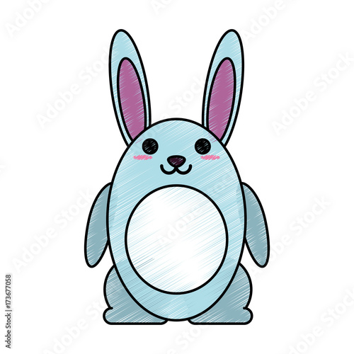 pet rabbit smiling vector icon illustration graphic design © Jemastock