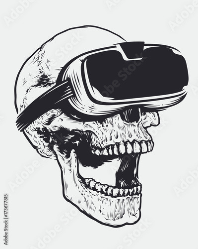 Skull in VR Glasses