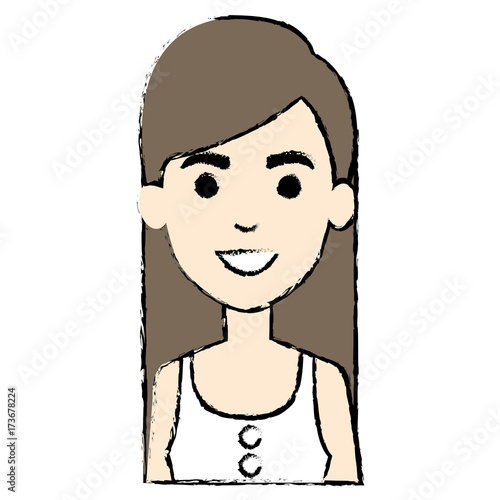 beautiful woman avatar character vector illustration design