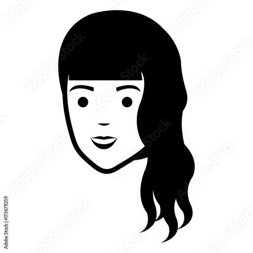 beautiful woman head avatar character vector illustration design